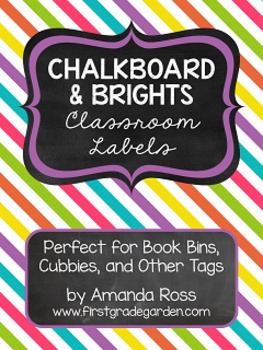 Preview of Chalkboard & Brights Classroom Labels