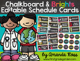 Chalkboard & Brights Editable Schedule Cards {with Matchin
