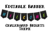Chalkboard Brights Editable Welcome Banner