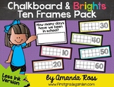 Chalkboard & Brights How Many Days of School? Ten Frames {