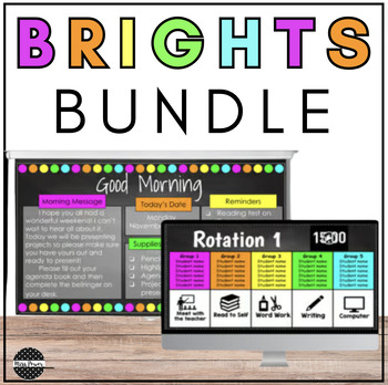 Preview of Chalkboard Brights | Morning Meeting | Daily Slides | Center Rotation Slides