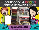 Chalkboard & Brights Plastic Drawer Labels {Editable Text}