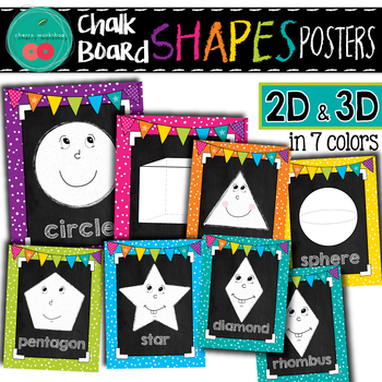 Preview of Chalkboard Brights Shape Posters