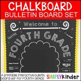 Chalkboard Bulletin Board - First Day of Fourth Grade - Ba