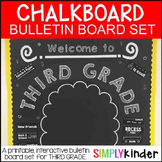 Chalkboard Bulletin Board - First Day of Third Grade - Bac