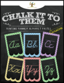 Chalkboard Bunting Banner Alphabet Pastel Cursive "Chalk It To Them Collection"