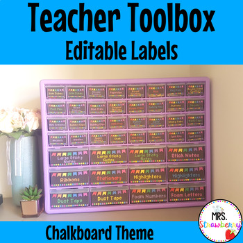 Chalkboard Bunting Teacher Toolbox Drawer Labels EDITABLE #2 by Mrs ...