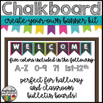 Chalkboard Banner Set by Cupcakes n Curriculum | TpT