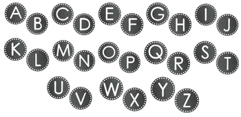 chalkboard alphabet circle set includes letters numbers symbols