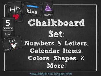 Combo Pack Colorful Chalkboard Letters