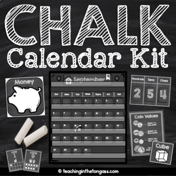 Chalkboard Calendar Set Chalkboard Classroom Decor