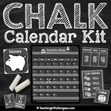 Chalkboard Classroom Decor Calendar Math