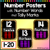 Chalkboard Classroom Theme Number Posters 1-20 Chalkboard