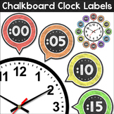 Chalkboard Theme Classroom Clock Labels & Telling Time Worksheets