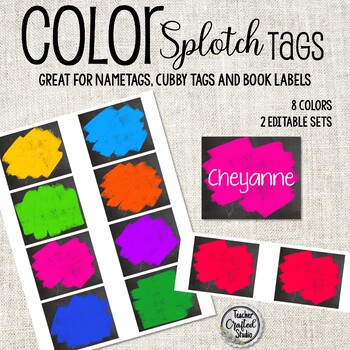 Preview of Editable Name Badge Tags | Chalkboard Classroom Theme | Book Bin Labels