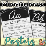 Chalkboard Cursive Mindfulness Alphabet Posters