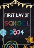 Chalkboard First Day of School Sign or Photo Props