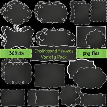 Preview of Chalkboard Frames Variety Pack ~ 26 Unique Frames & Labels for Commercial Use