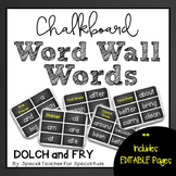 Chalkboard  High Frequency Word Wall Words * Editable *