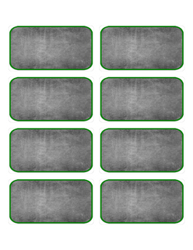 Preview of Chalkboard Label, green border- Editable
