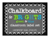 Chalkboard Classroom Labels | Blue & Green
