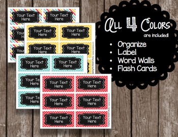 Chalkboard Labels - EDITABLE - Name Tags - Round Tags - Flash Cards BUNDLE