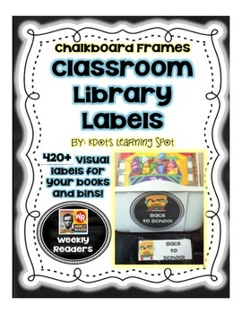 Preview of Chalkboard Library Book Labels – 420+Visual Book and Book Bin Labels