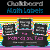 Chalkboard Math Tub Labels
