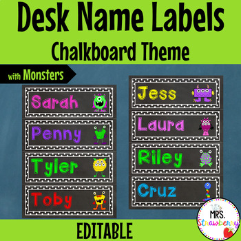 monster name tags for desks teaching resources tpt