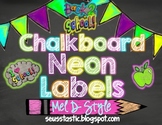 Chalkboard Neon Classroom Labels