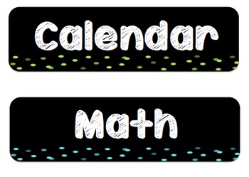 Preview of Chalkboard Neon Classroom Schedule Labels