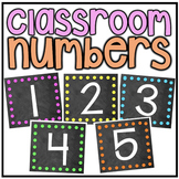 Chalkboard & Neon Student Numbers | FREEBIE