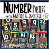 New Zealand 0-20 number posters with English and Te Reo Maori