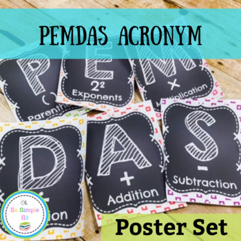 Preview of Chalkboard PEMDAS Posters