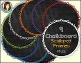 Chalkboard Scalloped Circles Frames