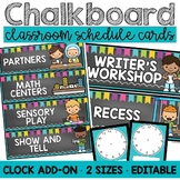 Chalkboard Schedule Cards EDITABLE for Chalkboard Classroom Decor
