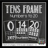 Ten Frames: Numbers to 20 Chalkboard Themed