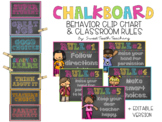 Chalkboard Theme- Behavior Clip Chart & Rules