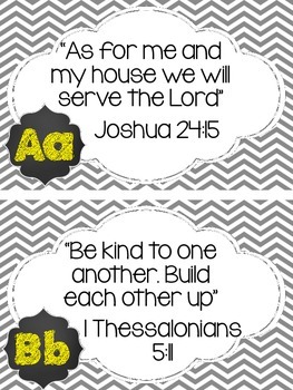 Preview of Chalkboard Theme Bible Verse Posters