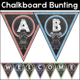 Chalkboard Theme Bunting - Editable Pennant Banner - Class