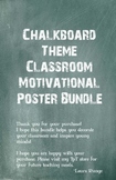 Chalkboard Theme Motivational Classroom Poster Bundle 11x17