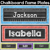 Chalkboard Theme Classroom Decor Desk Name Tags - Editable