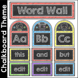 Chalkboard Theme Editable Word Wall Cards and Letters