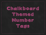 Chalkboard Themed Number Tags 1-30