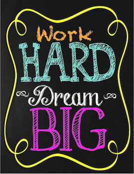 Dream Big NEW Classroom Motivational Poster 