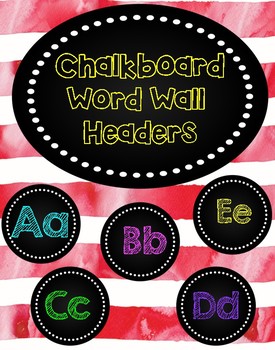 Preview of Chalkboard Word Wall Headers Circles