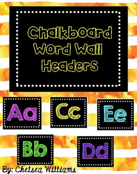 Preview of Chalkboard Word Wall Headers Squares