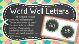 Chalkboard Word Wall Letters