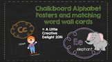 Chalkboard alphabet posters and matching word wall cards- 