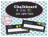 Chalkboard and Brights Desk Name Plates